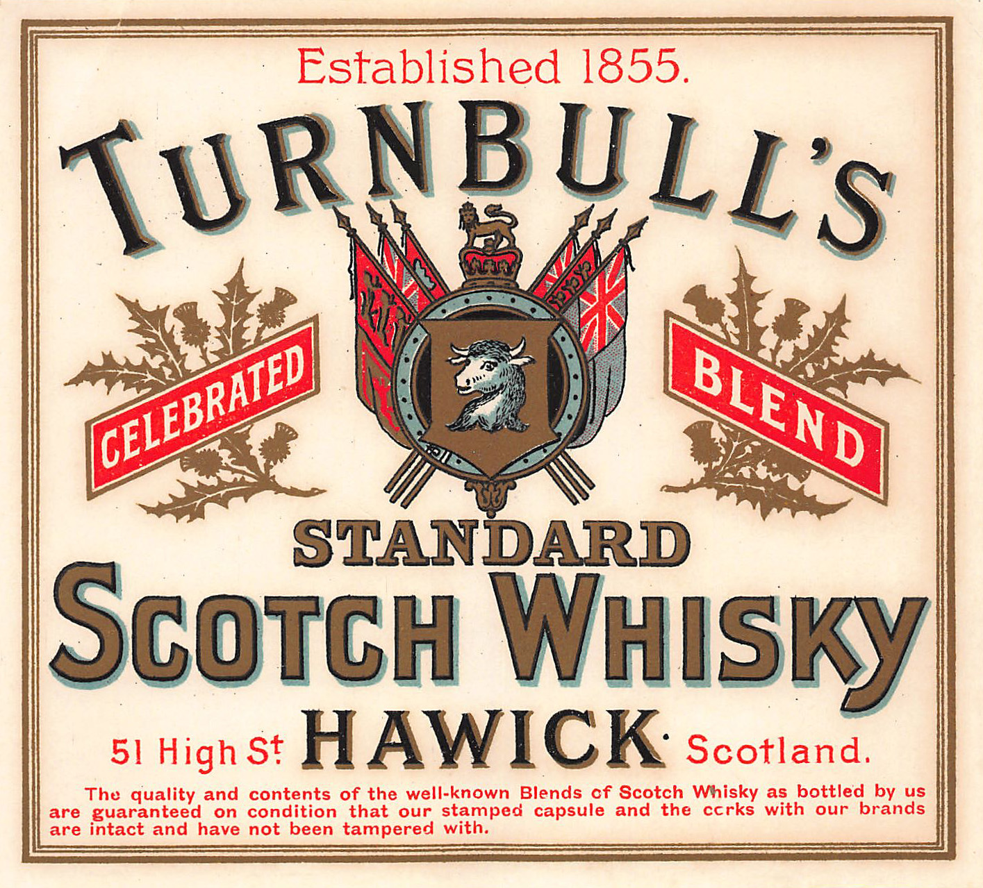 Turnbull’s Standard Scotch Whisky Label